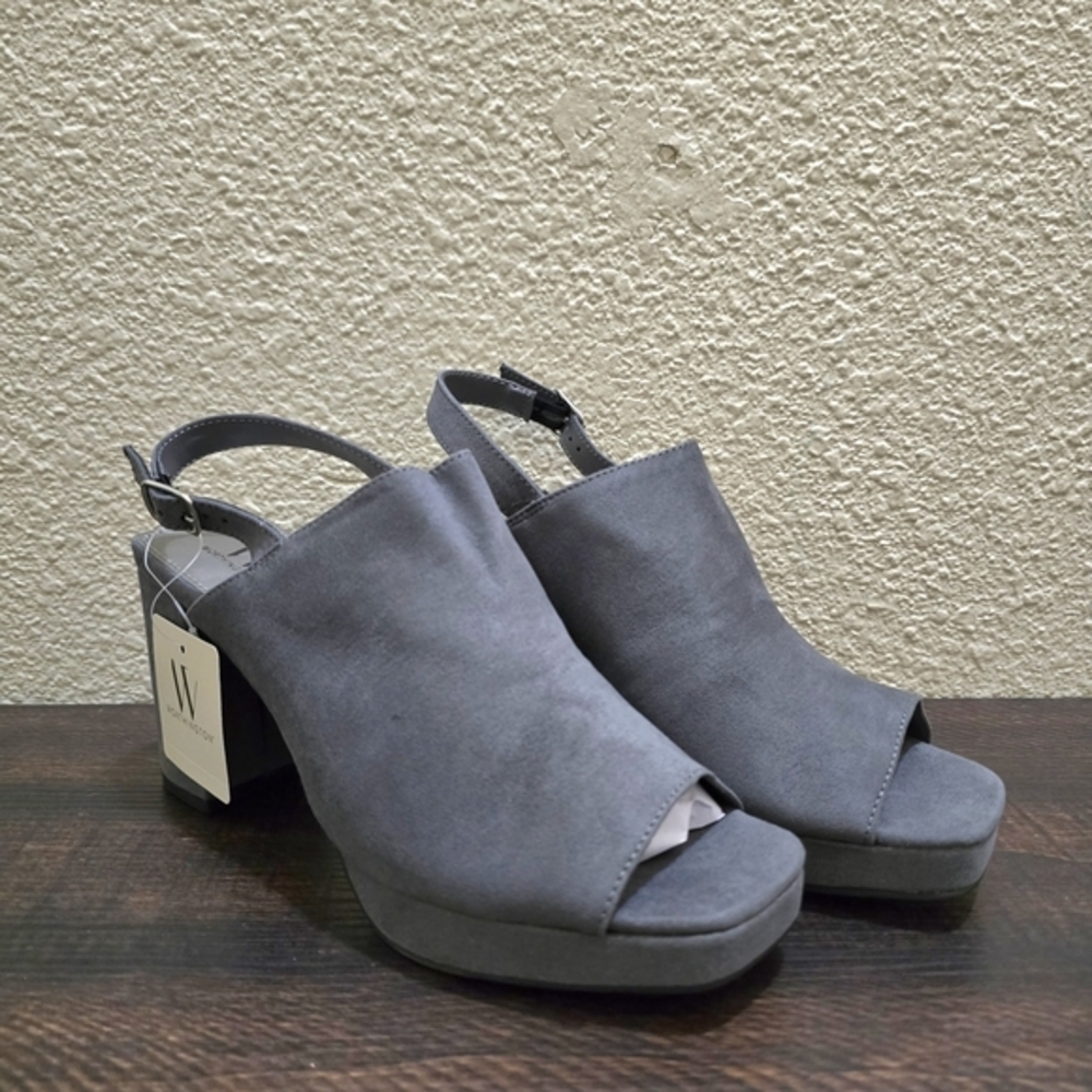 Worthington Women's Gray Lancer Slingback Block Heels Dress Shoes NWT Size 6.5 - Picture 3 of 8